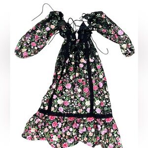 For Love And Lemons Black Floral Maxi Dress